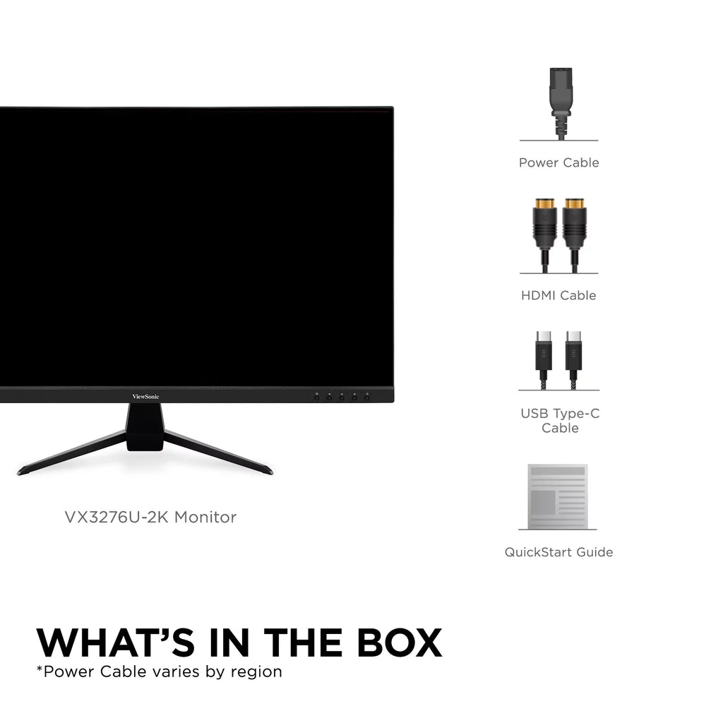 Inch with IPS Eye Bezels, HDR10 65W VX3267U-2K Monitor ViewSonic C, Input and DP 1440p USB Care, HDMI, 32 Support, Content Ultra-Thin