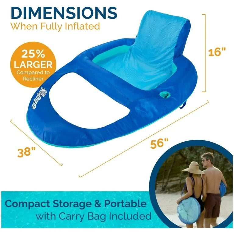 Float for Pool Backrest, Adults Inflatable Pool Float Chair with Recliner Lounge