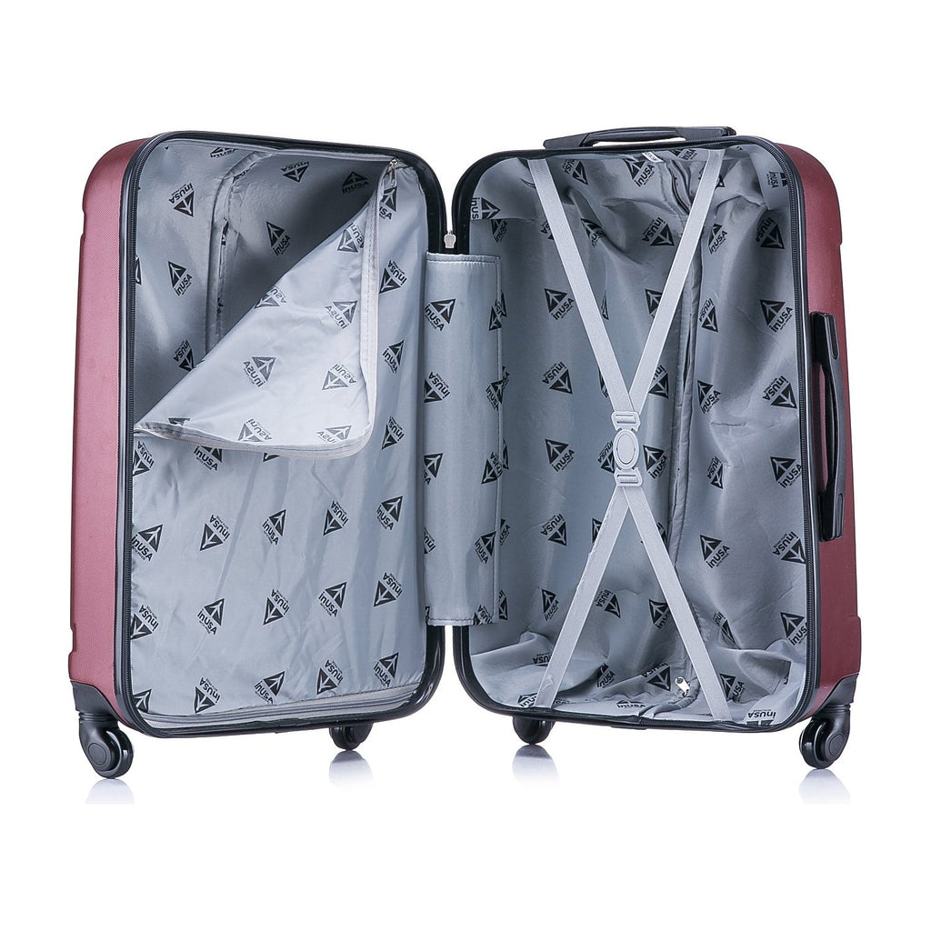 (IUPIL00L-WIN) Large 4-Wheel InUSA Wine Luggage Plastic Pilot Spinner