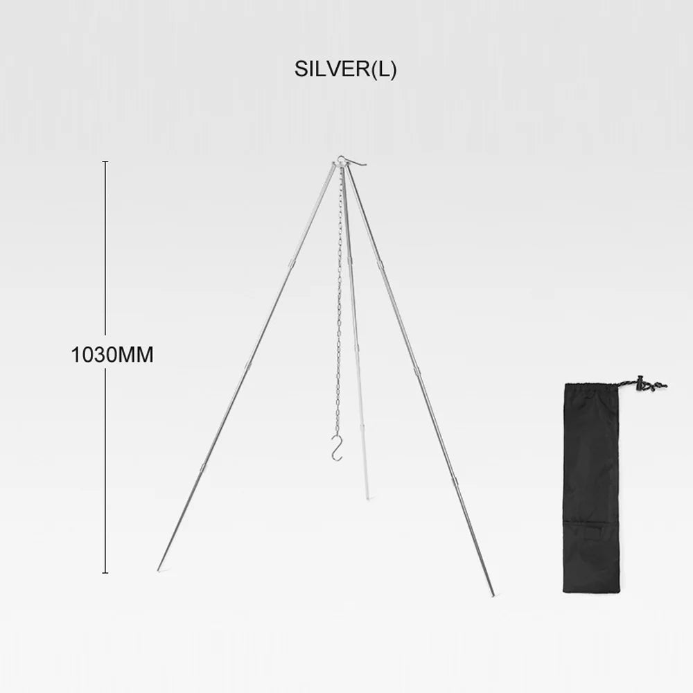 Pot Bracket Detachable Aluminum Stand Bonfire Portable Campfire Folding Alloy Arealer Camping BBQ Rack Hung Tripod Picnic for