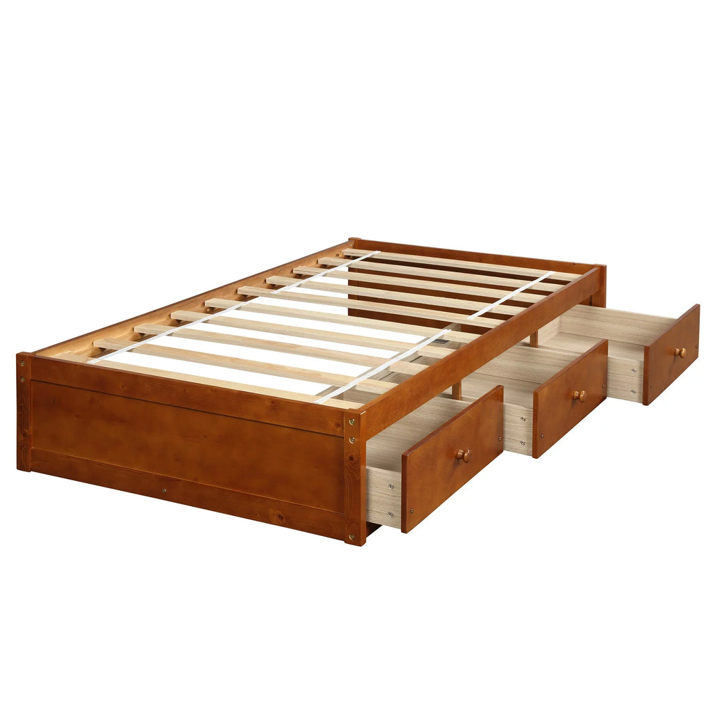 Twin Oris - Bed Size Oak Wooden Platform