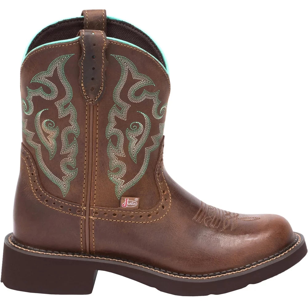 Boots Mid Heel Round Calf Toe Casual Justin 1-2" Low Gemma Boots Womens