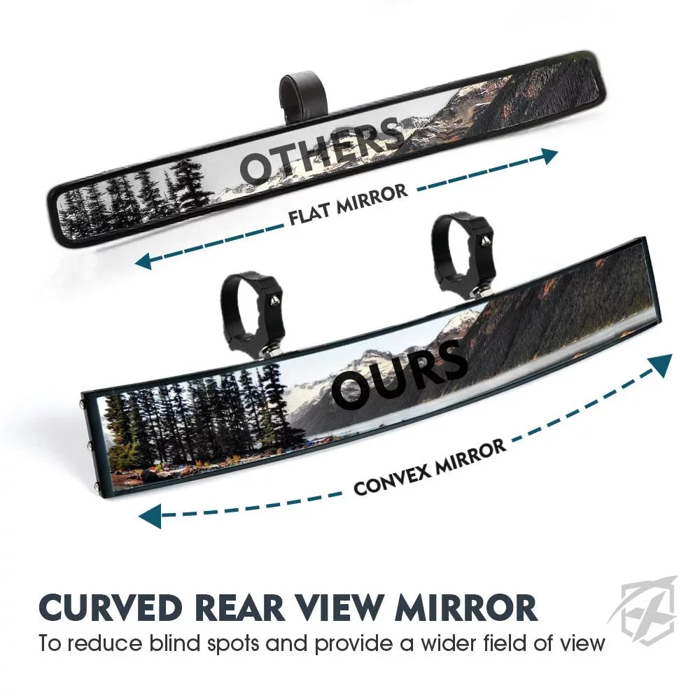 LED 17.5" Rollbars View 1.75"-2" Mirror Curved Lights UTV Xprite Fits Rear Integrated W/