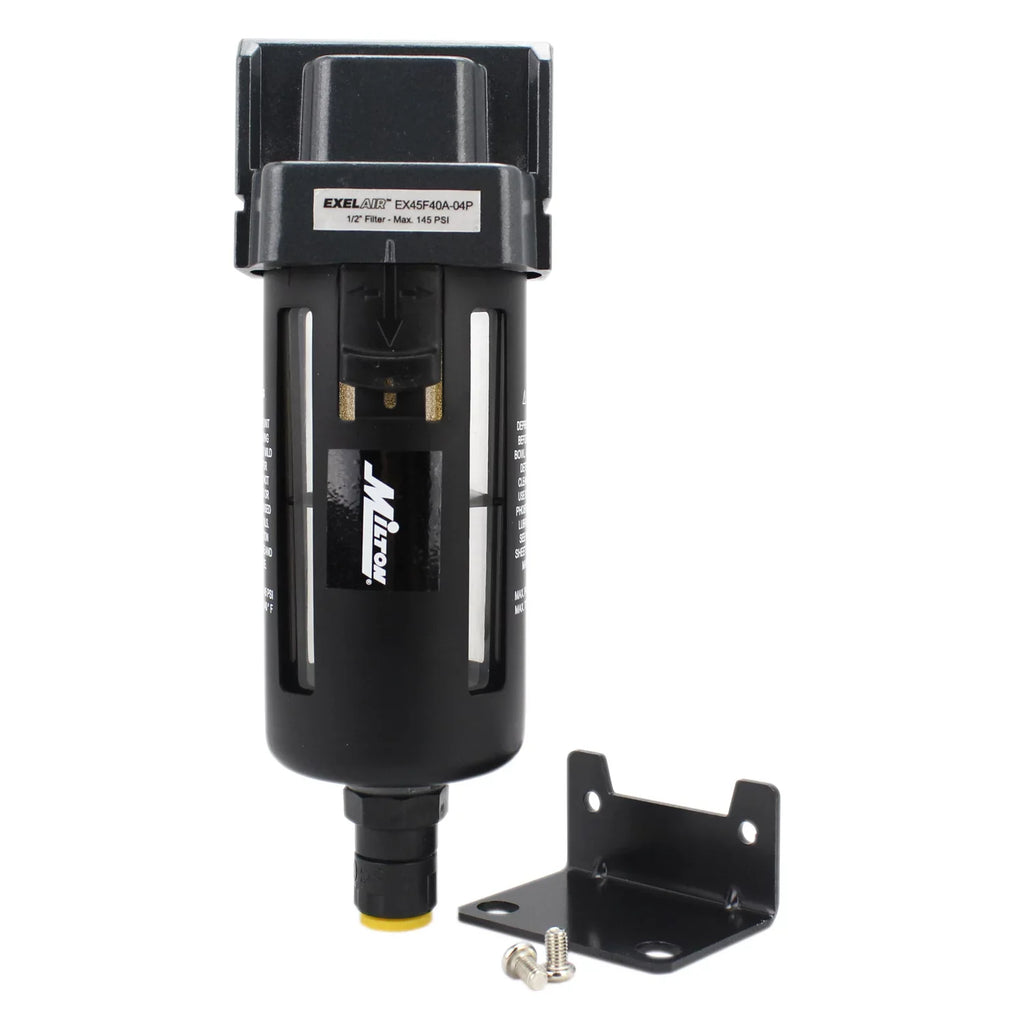 Automatic - - NPT Float/Overnight by Polycarbonate 1/2" Air Bowl, Milton FRL EXELAIR™ (EX45F40A-04P) Filter