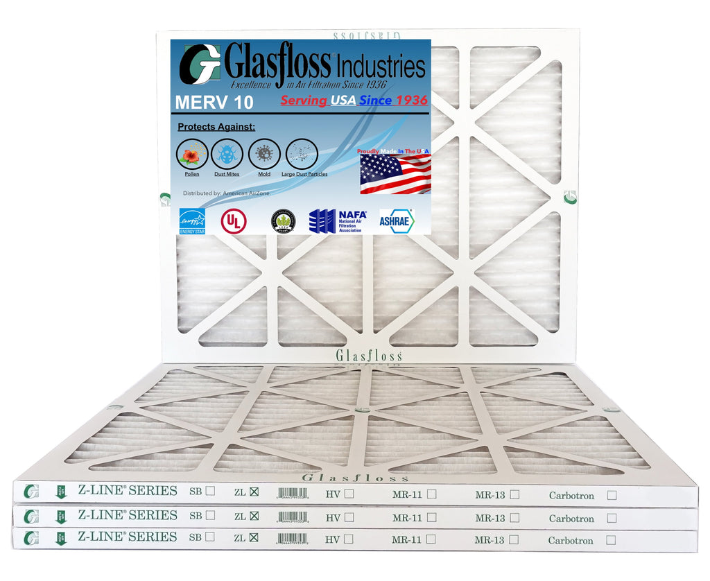 Glasfloss 10 19.5 USA MERV Filter Size: - - (Actual Made -Qty:4 Furnace x Air inch) 20.5x7/8 - in 20x21x1