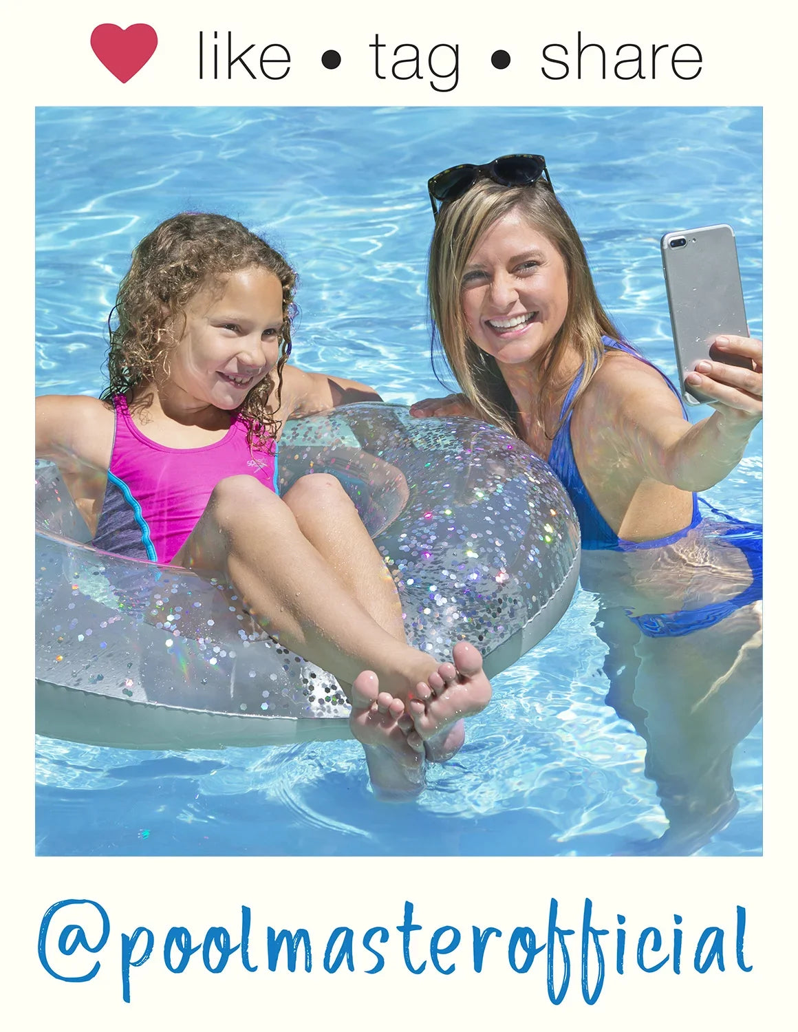 Glitter Silver Tube Swimming Float Pool 36-Inch Poolmaster
