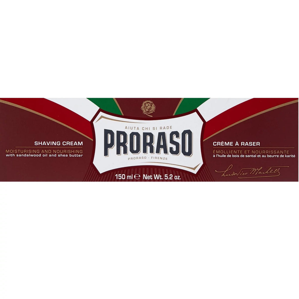 in Sapone Pack Coarse Beard Butter 150ml RED Proraso Shaving - tube Da Sandalwood 3 Shea Cream for Barba Soap