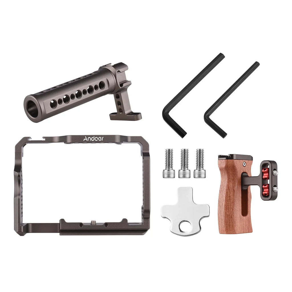 Sony A7 A7III A7R Cage Replacement III/ Video Kit for Grip with Handle Wooden 7299 Alloy II/ Aluminum Rig