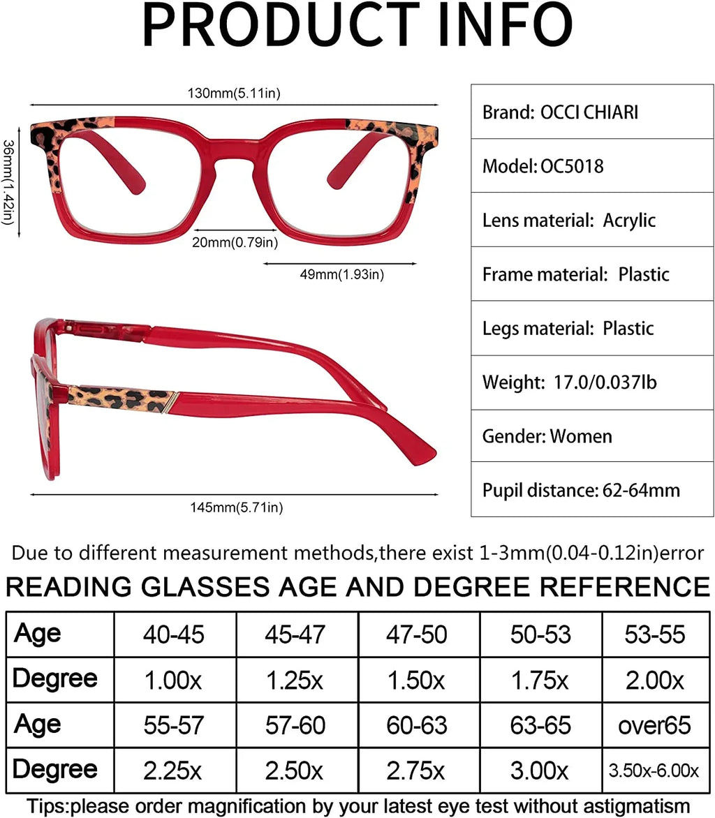 Women 2.75 2.5 Readers 3.5 1.0 OCCI Glasses 2.0 3.50 1.5 4.0 Designer Square 1.25 2.25 CHIARI 5.0 6.0 1.75 3.0 Reading