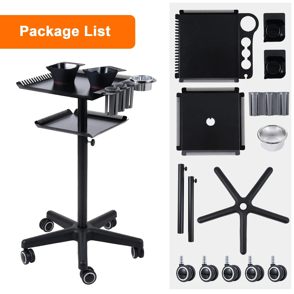 Beauty Station Adjustable On Salon Hair 2 Movable Trolley,Hair Salon Station Salon With Spa Stand Clinic Bestauty Wheels Hair Cart Adjustable Station Salons Cart Salon With Hair Cart On Salon Stylist