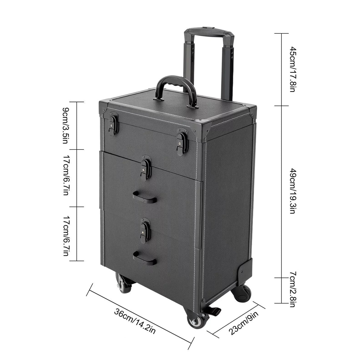 Organizer Miumaeov Rolling Box Nail Cosmetic Professional Storage Luggage Polish Case Trolley Train Makeup