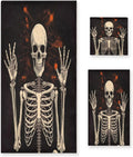 Gift 3-Piece Decorative Skeleton Washcloth Towels Soft Hotel Towel Pool Gym Beach Washcloth Absorbent Towel Bath Bathroom Hand Swimming Bathroom Towel Halloween Coolnut for Set