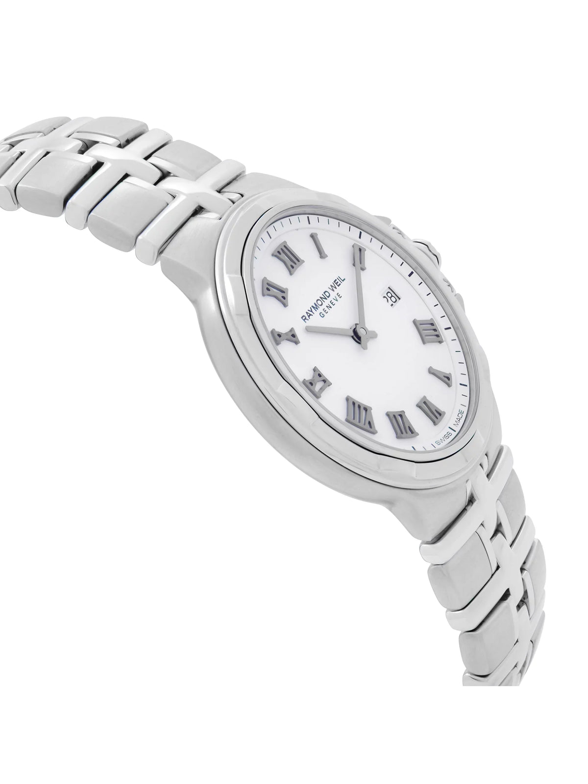 Parsifal Watch Dial Weil Raymond Roman Steel 5180-ST-00300 Quartz White Ladies