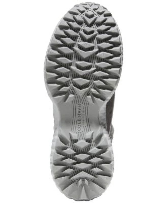 Waterproof Womens Gray Hiking Round Wedge Boots COLE Leather B Cuff Faux Toe Flurry Zerogrand Shearling 5 Lace-Up Cushioned HAAN