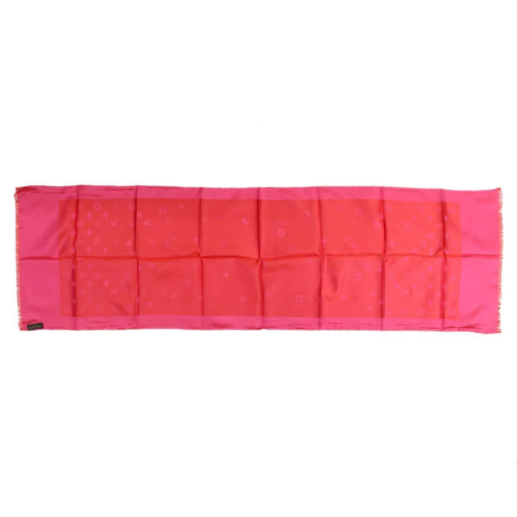 pink scarf 100% silk LOUIS Pre-Owned monogram (Good) VUITTON/Louis Vuitton