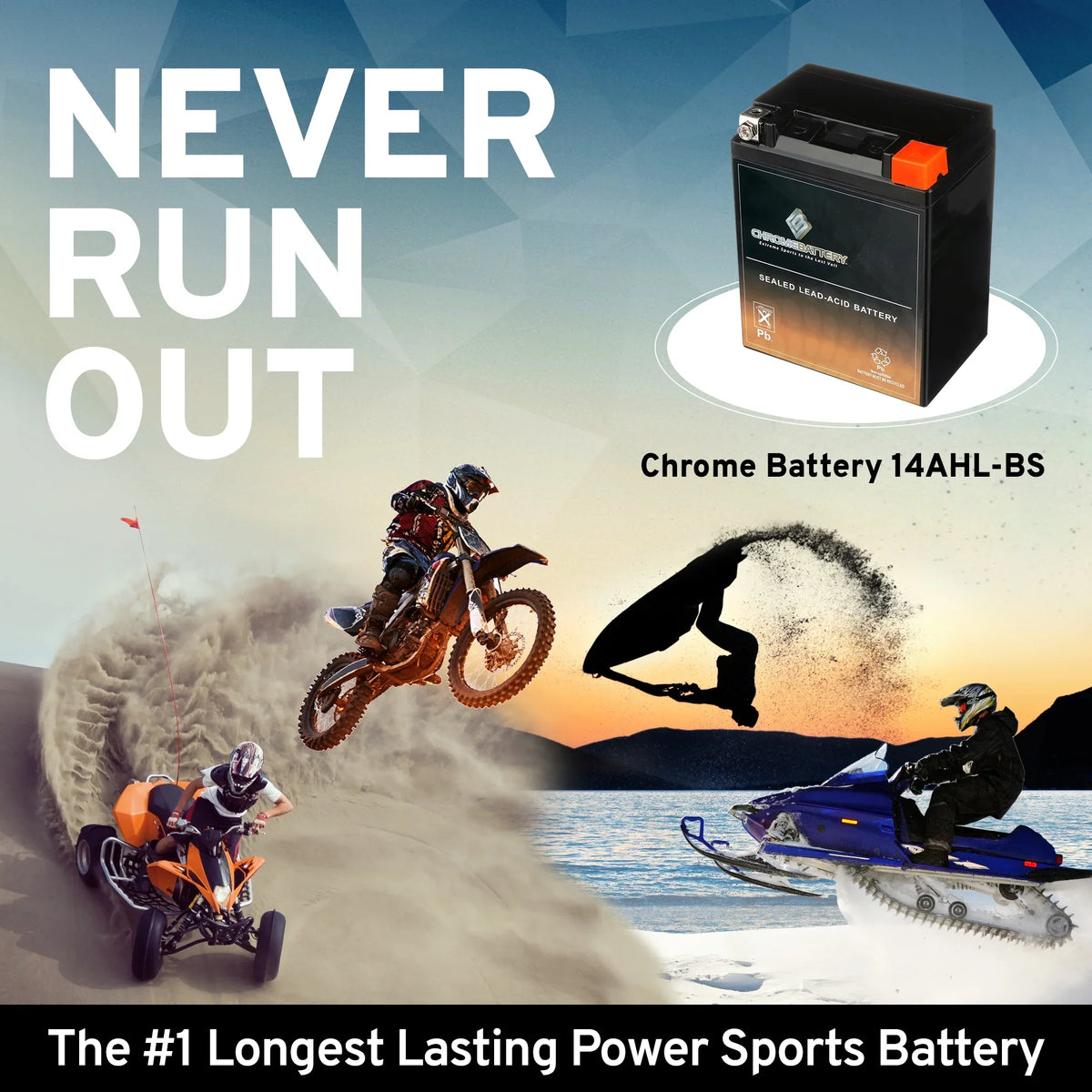 Ski Battery Battery Arctic CCA) for Tiger Cat 97-'99 Shark 12 Chrome 770cc Ah, Jet (14AHL-BS 210 YTX14AHL-BS Volt,12