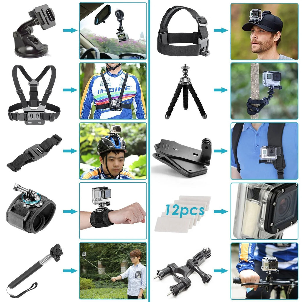 50 Restored Accessory Stabilization Need Bundle Piece Kit 4K GoPro Action Black Video, 12MP Streaming, HERO8 Live Touch - (Refurbished) UHD Photos, You Digital Camera - Screen, Waterproof, All - with