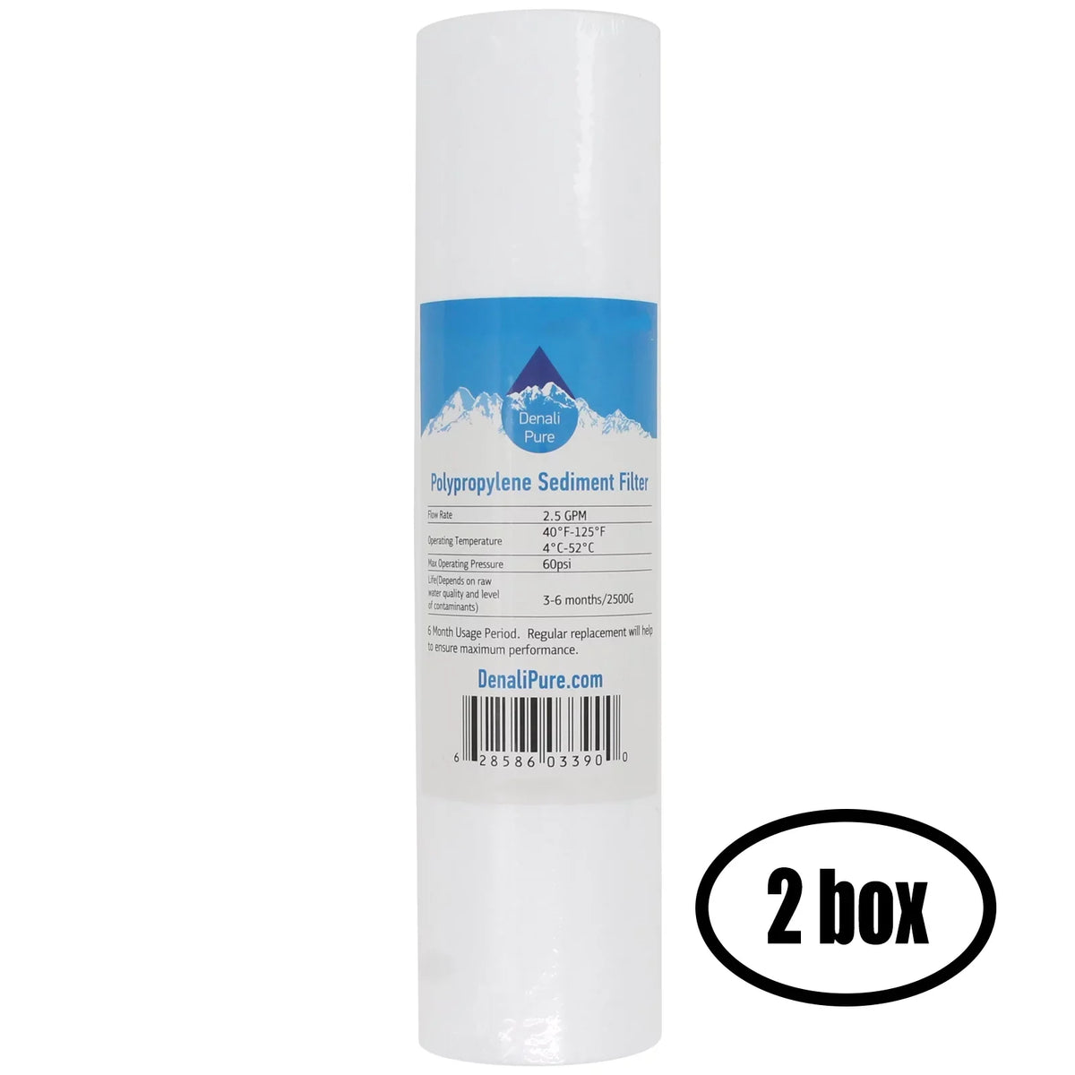10-inch Sediment - RO/DI 75 Captive of Captive for Denali Universal System Purity for - Cartridge Boxes Deluxe Brand Pure GPD Polypropylene Filter Filter Replacement CP1333 Purity 2 5-Micron