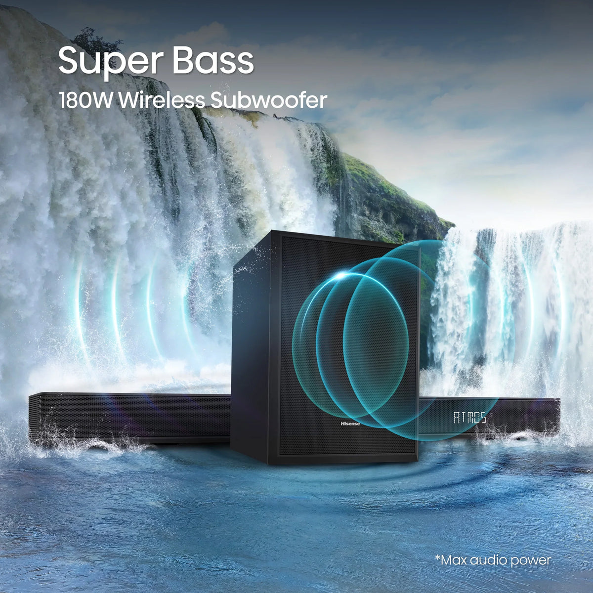 Restored Hisense with and 3.1.2 Atmos Dolby Subwoofer* (Refurbished) 360W (AX3120G) Ch Wireless Soundbar