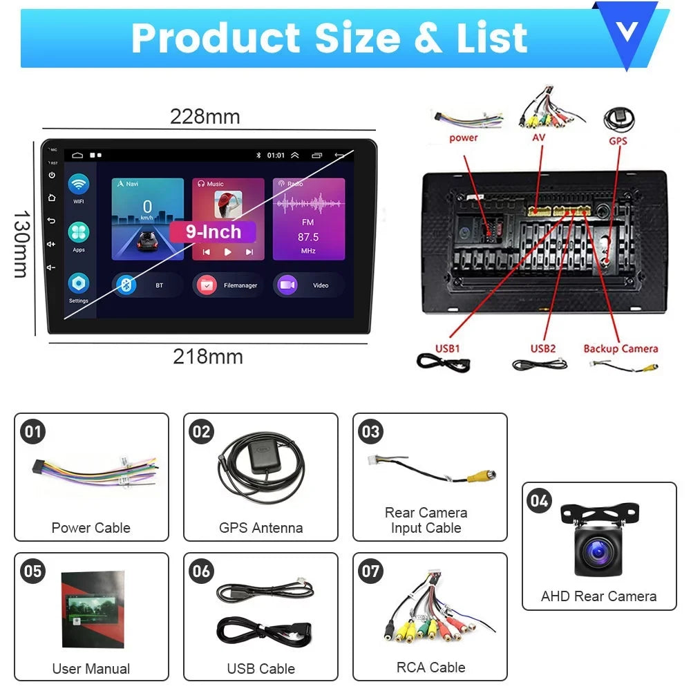 Radio Podofo for AHD Bluetooth Carplay 13 Hifi, WIFI Subaru Android 2008-2012 GPS FM Stereo Camera Car 9'' Touchscreen Wireless Android Forester 2+64G Backup Auto
