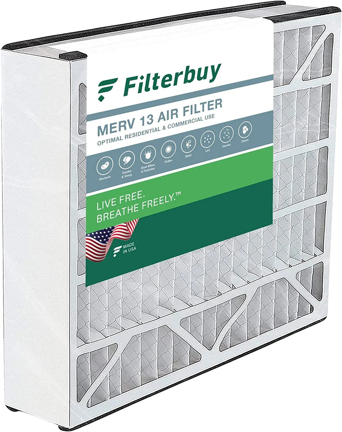 Filterbuy Trion Filters (1-Pack) 255649-103 Furnace Pleated 13 MERV HVAC for Air AC Bear Air 20x20x5