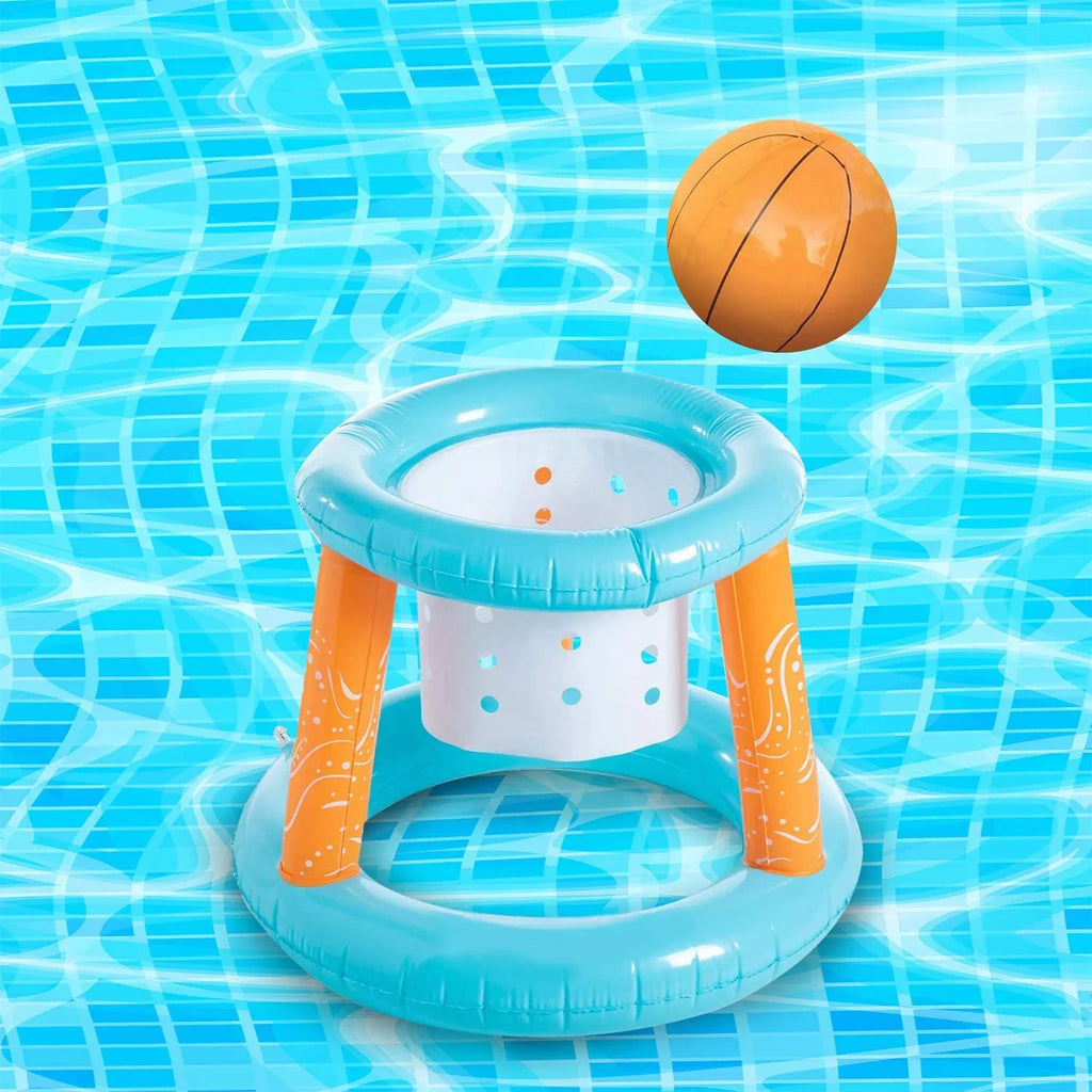Basketball Adults, for Inflatable Blue with Family Net Fun Swimming Outdoor Pool 2 Court Basketball Ball, Marigold & Hoops Volleyball Volleyball Kids, | Game Light