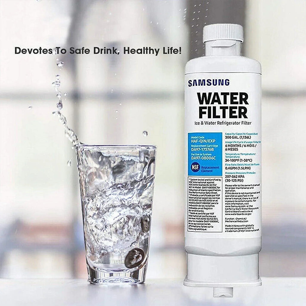 Water HAF-QIN, Refrigerator DA97-08006C PACK with Compatible DA97-17376B 4 Filter HAF-QIN/EXP,