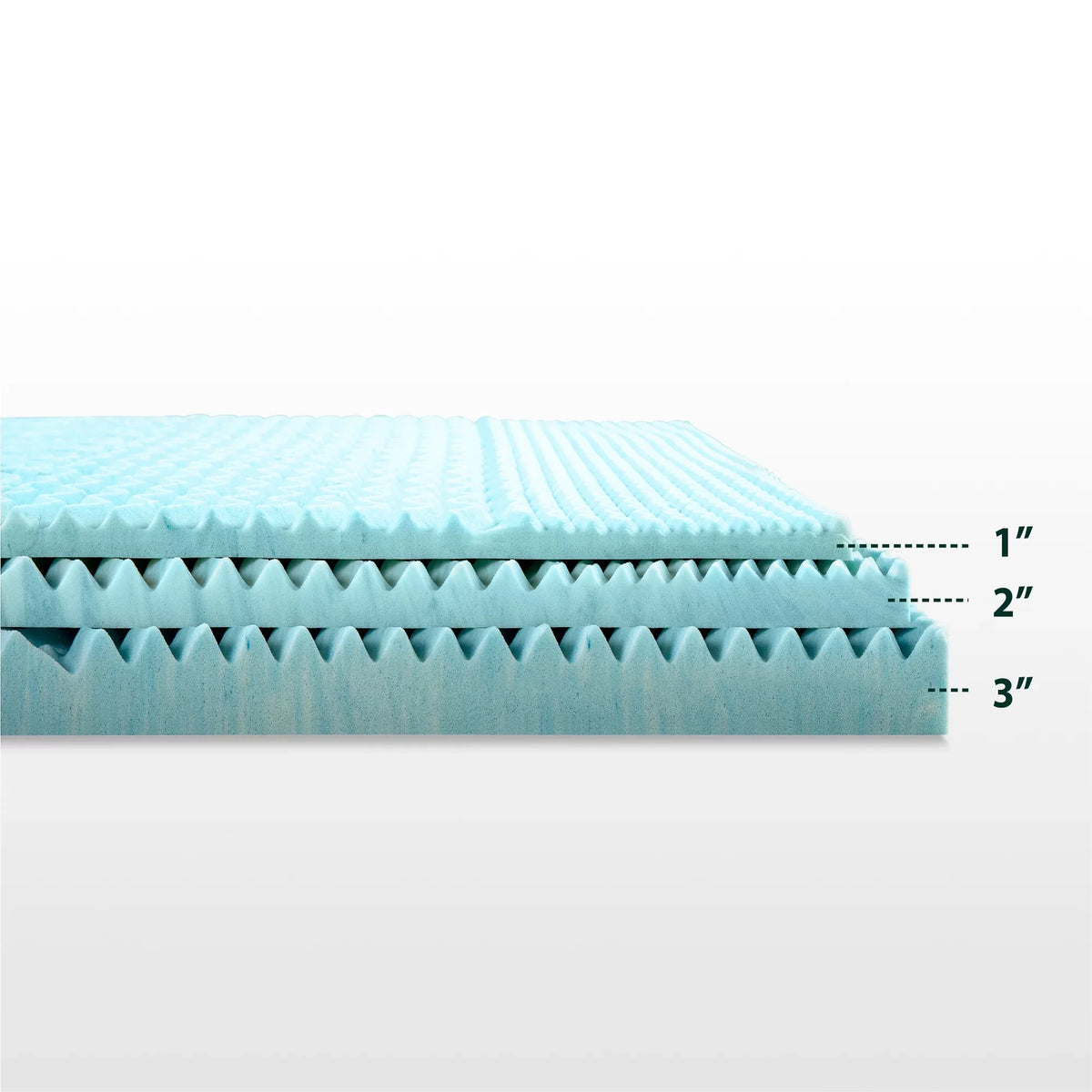 Topper, Foam Cooling Green Tea by 2" Mattress Sensations Support Memory Zoned Spa Gel Full Zinus