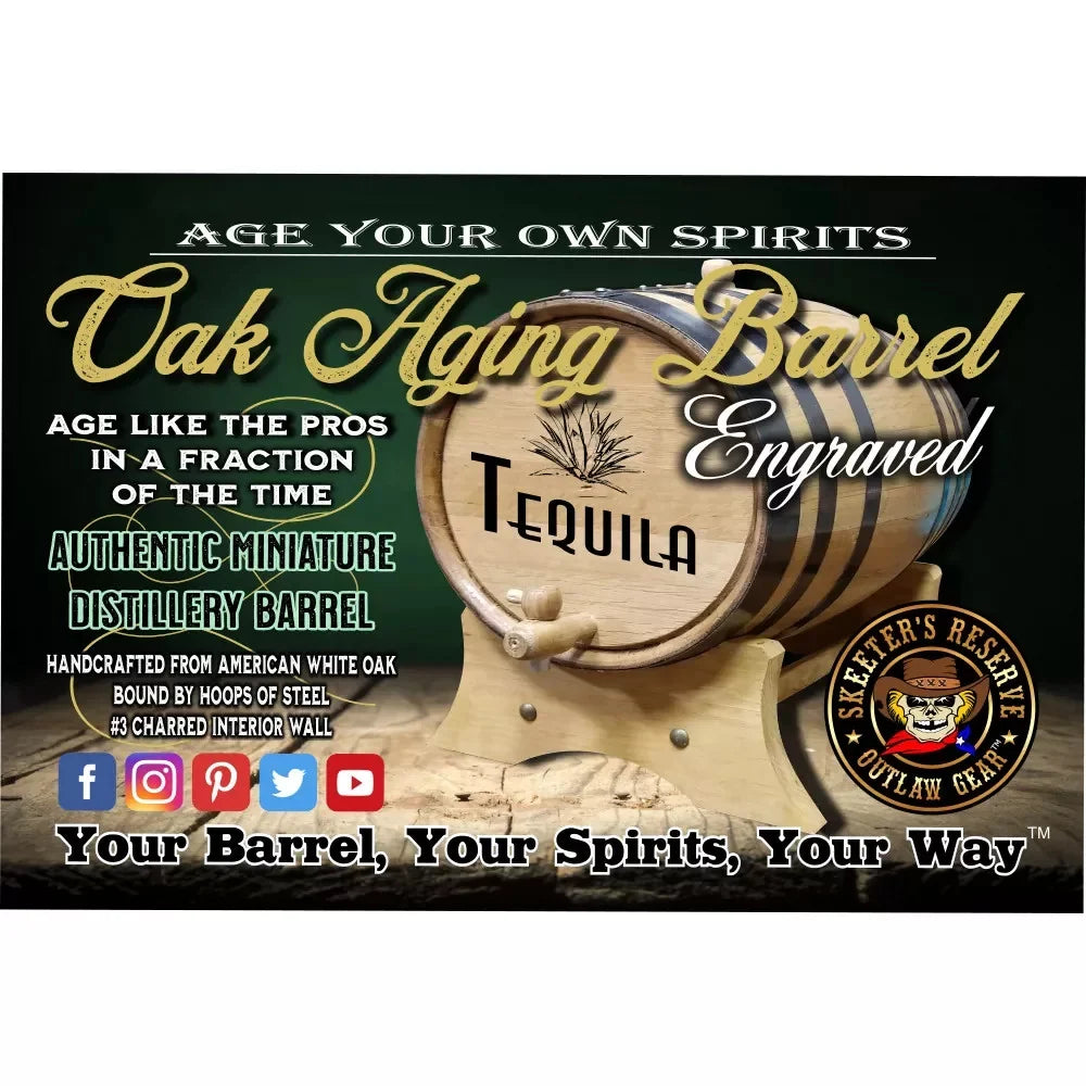 Oak - American (004) Palm Rum Trees Rum Aging Engraved Barrel