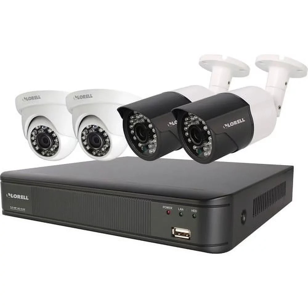 Camera Security Weatherproof Digital Megapixel Lorell System 5 Video Recorder,