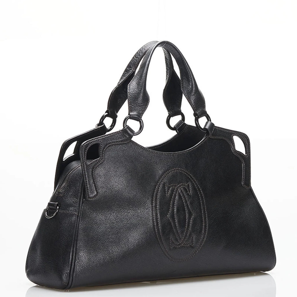 bag brown Cartier CARTIER shoulder ladies (Fair) leather Pre-Owned handbag