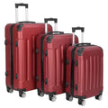 Set TSA Wine Lock, ABS Red, with Trolley 3-Piece Luggage