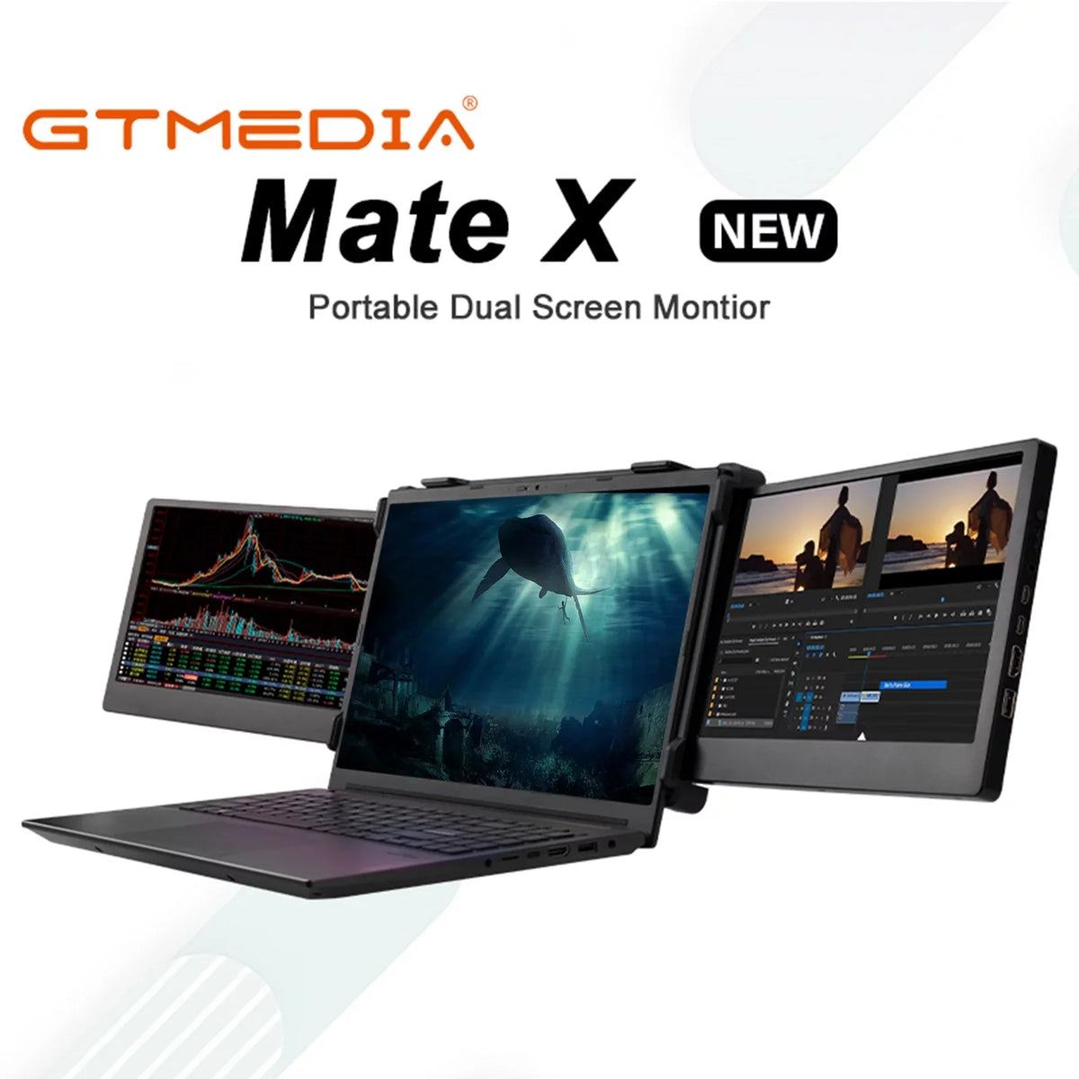 GTMEDIA 11.6-inch Screen Monitor for Display Monitor Dual Full X Portable IPS Mate Laptop, GTMEDIA 1080P HD