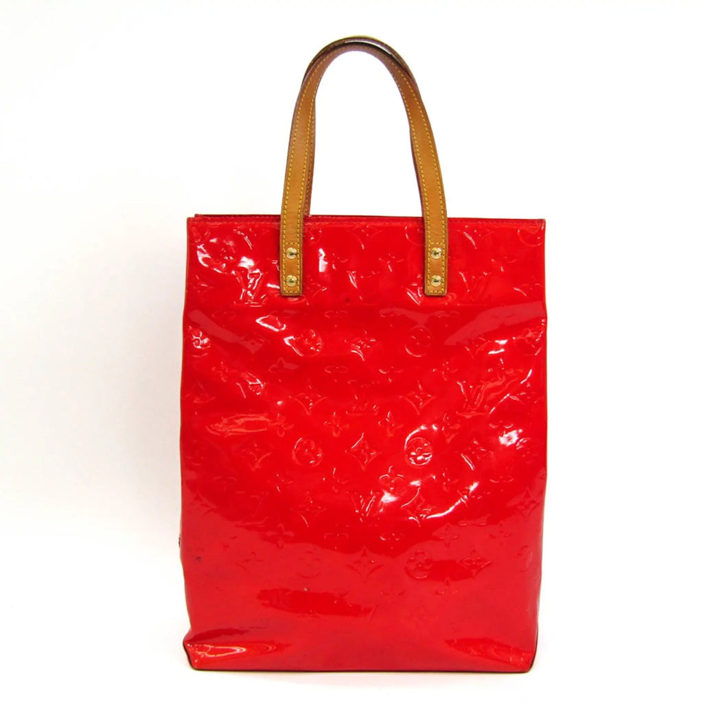 Louis Pre-Owned Handbag Women's (Good) Vernis Reade MM M91086 Rouge Monogram Vuitton