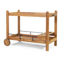 and Bottle with Bar Cart Bonneau GDF Studio 2 Holders, Teak Acacia Tiered Outdoor Black Wood