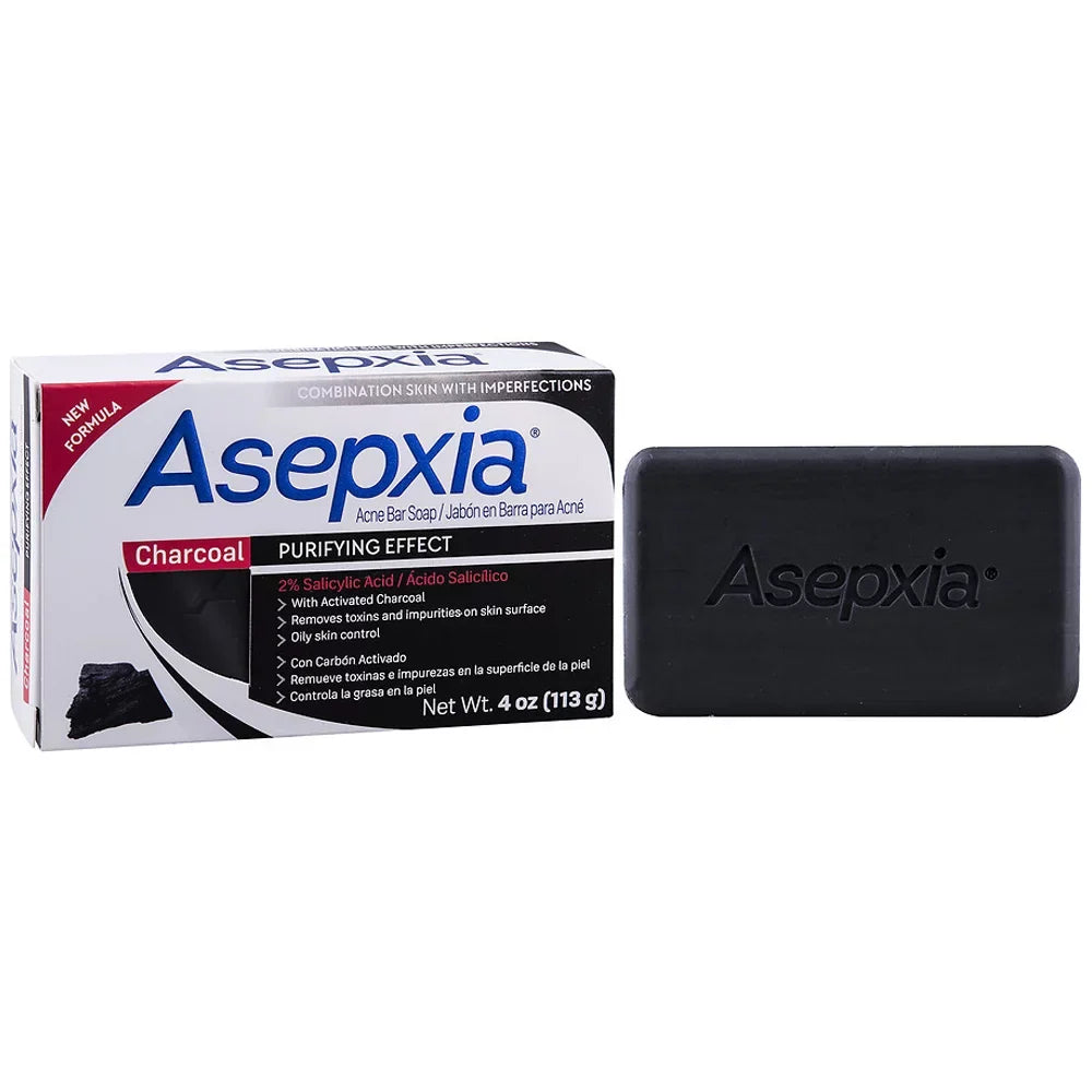 Blackheads. of Bar Acid. Cleansing Charcoal for and Oily oz. Asepxia Acne and Skin Soap Salycilic Pack with Removes Toxins. Helps 4 Impurities 3