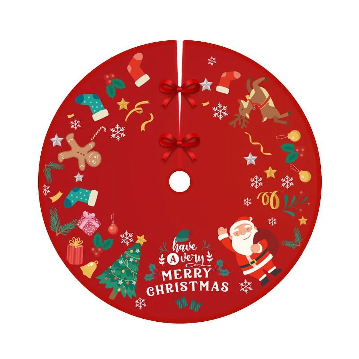 Tree Outdoor 36 Pattern Christmas Tree Ornaments Plush Soft Christmas and Party Indoor Tree Mat for Skirt Holiday Gold Red Skirt with Decorations Inches Snow