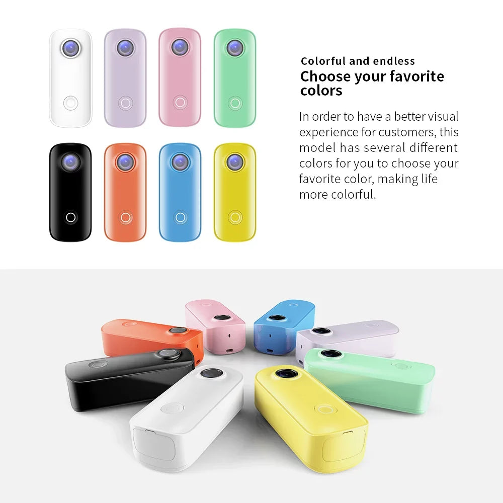 APP WiFi Waterproof Connection with 2K Magnetic Sharing Built-in 30fps Body Camera Back Rechrageable C100+ Waterproof Video Battery Clip Case 30M Digital Camera Lanyard