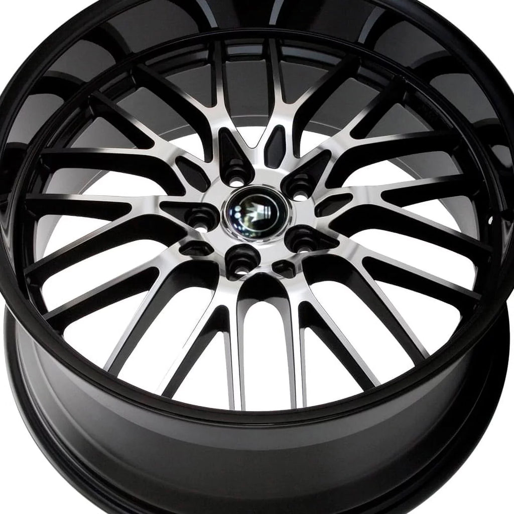 16MB Machined 16x7 Gloss Lace Face Black With Wheel 5x100/5x114.3 Konig +40et