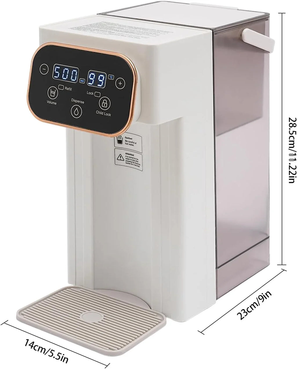 Lock Temperatures & Filter Volume Safety 12 Hot With Water Temp Setting High Dispenser 8 Instant MIDUO