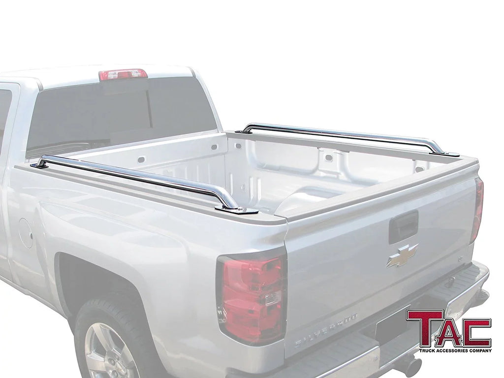 Side Chevy Rails Editions) Accessories 2pcs Sierra Silverado/GMC Bed Steel Denali Bed(Excl. 304 CarbonPro Stainless Standard Truck TAC Rails 6.5ft Fit 2014-2024 1500