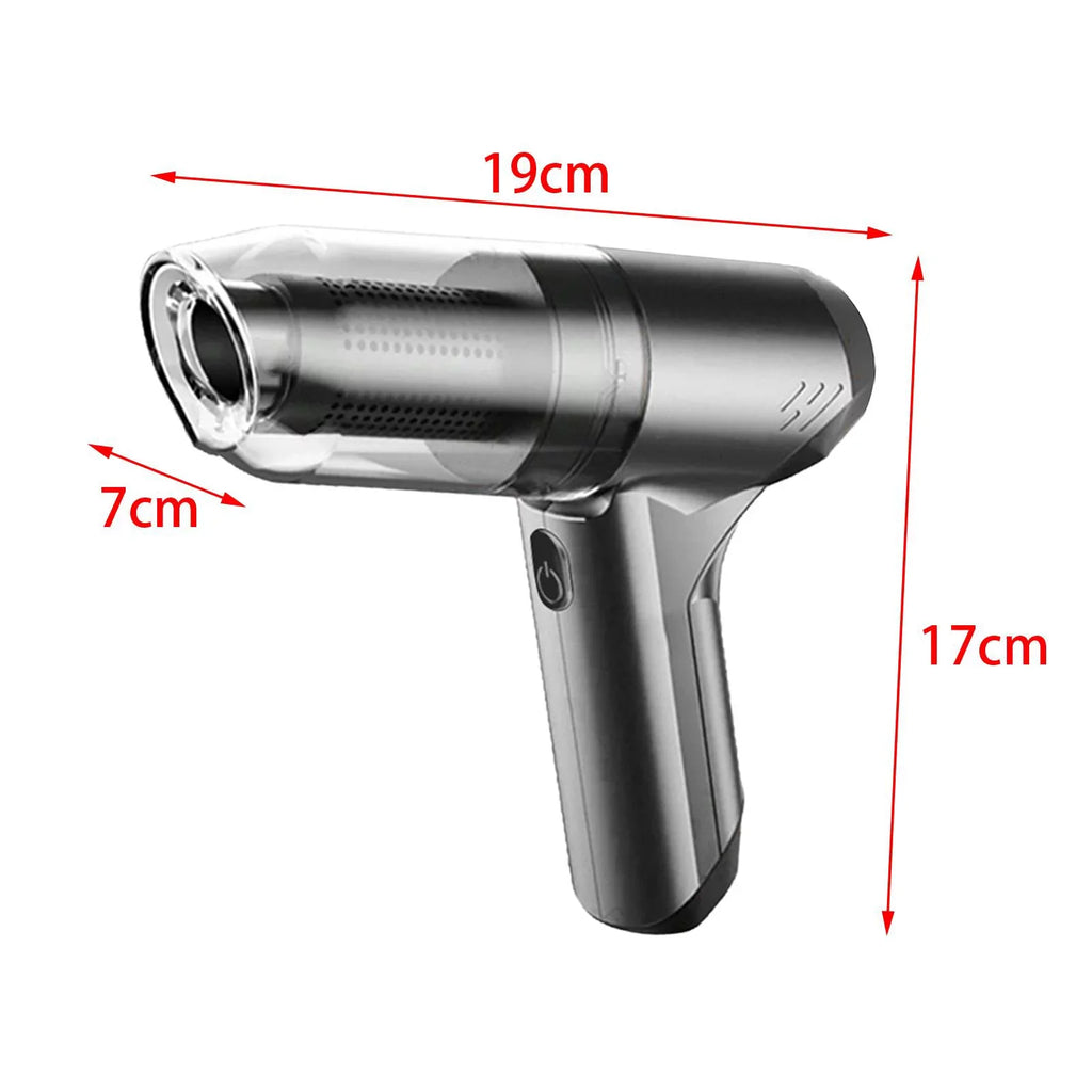 Suction with Cleaner Vacuum 12000PA Hand with bag Vacuum Dustbin Port Handheld 500ml gray Held