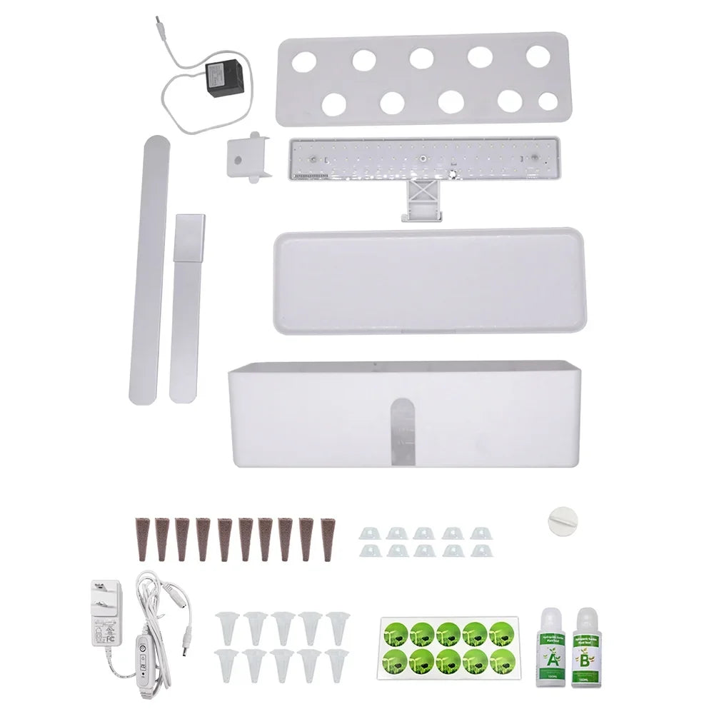 9 LED with Hydroponics Kitchen 15W for Home Height Automatic Timing Adjustable Indoor Office Lights Tank Garden Smart Kit Smart 2L Grow Water Pump Growing Water System Pods