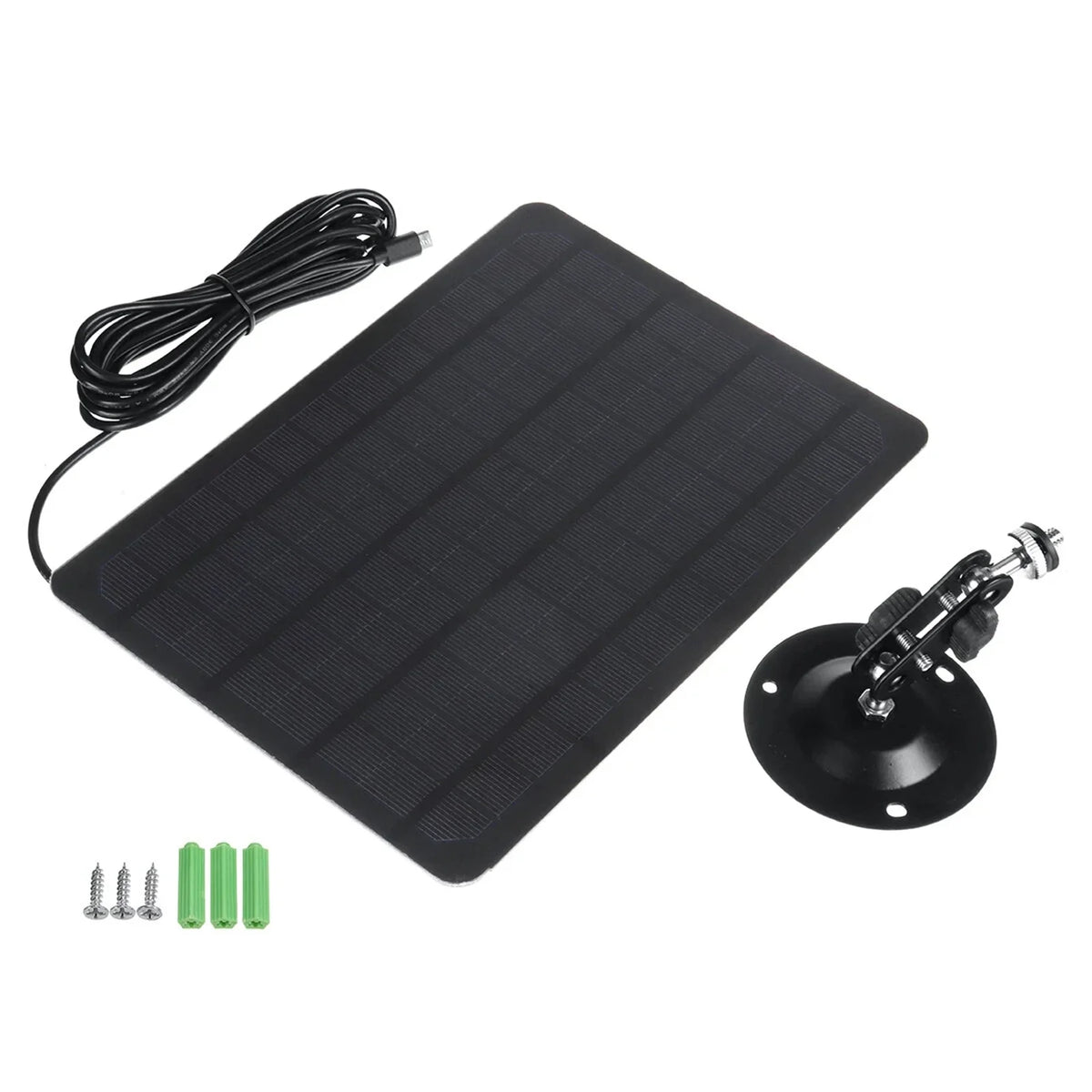 USB 10W Monocrystal Charging for Rotation, Panel Solar Shinysix Camera 6V Plate, Wall 360-degree Waterproof, Silicon USB Mounted