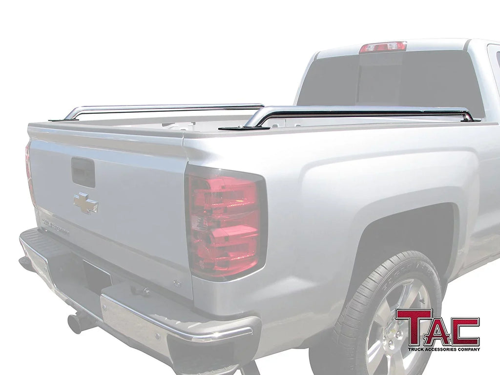 Side Chevy Rails Editions) Accessories 2pcs Sierra Silverado/GMC Bed Steel Denali Bed(Excl. 304 CarbonPro Stainless Standard Truck TAC Rails 6.5ft Fit 2014-2024 1500
