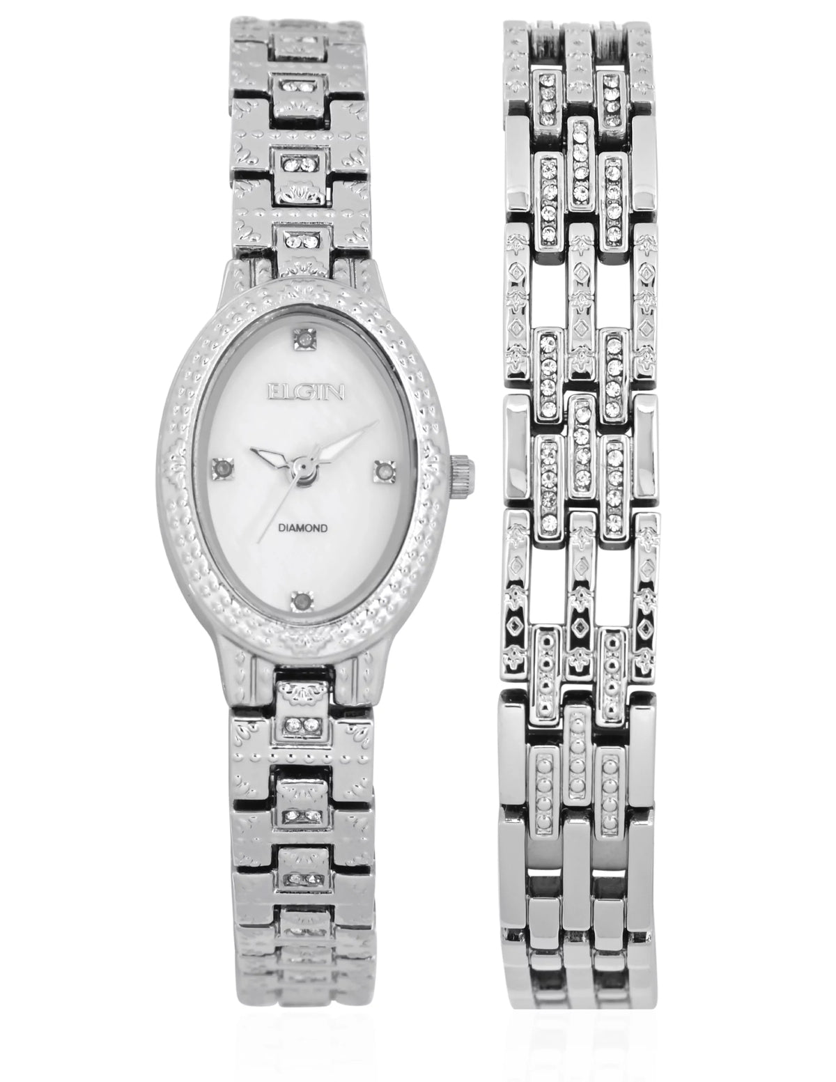 Watch Set Adult Female in (EG170016ST) 2pc Bracelet and Elgin Analog Silver