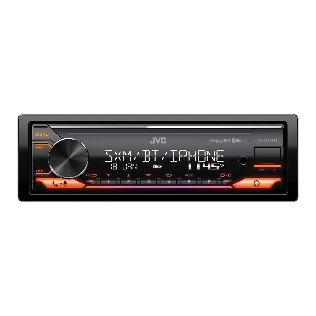 JVC Unit, Alexa KD-X380BTS Media Single-DIN Car SiriusXM In-Dash and Receiver Ready Digital with KD-X380BTS Bluetooth, Built-in,