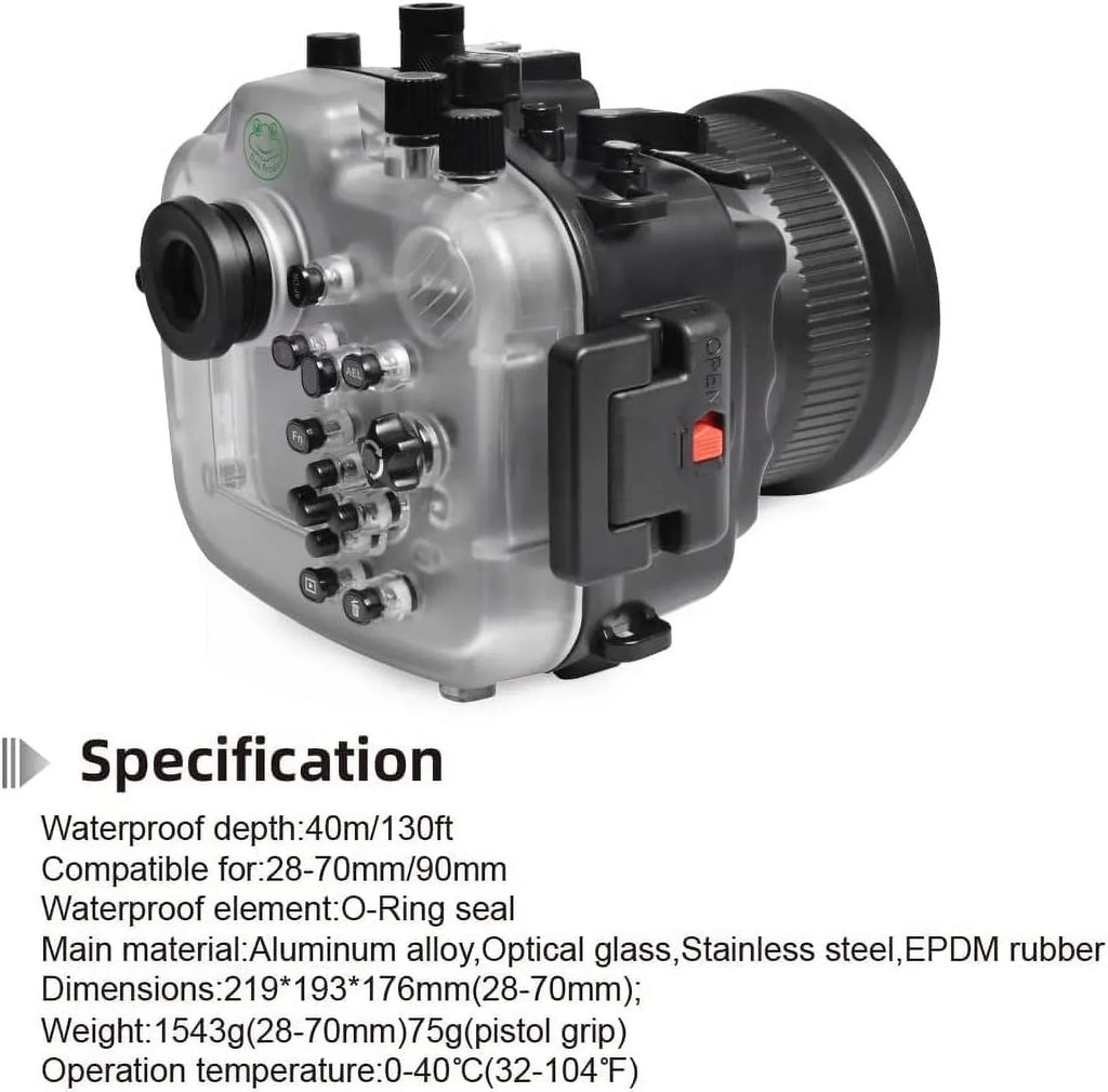 Sony 24mm F4 F1.4 F1.8 Seafrogs 16-35mm Camera A7R F1.8 F4 with 24-70mm for 28-70mm Sony GM Housing 85mm 50mm Compatible Underwater Lens-Black IV 40M/130FT