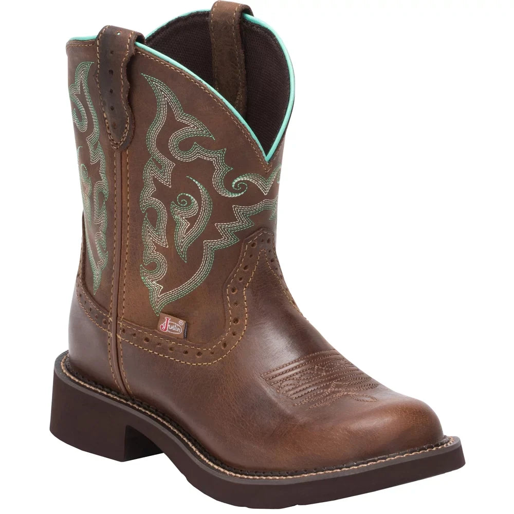 Boots Mid Heel Round Calf Toe Casual Justin 1-2" Low Gemma Boots Womens