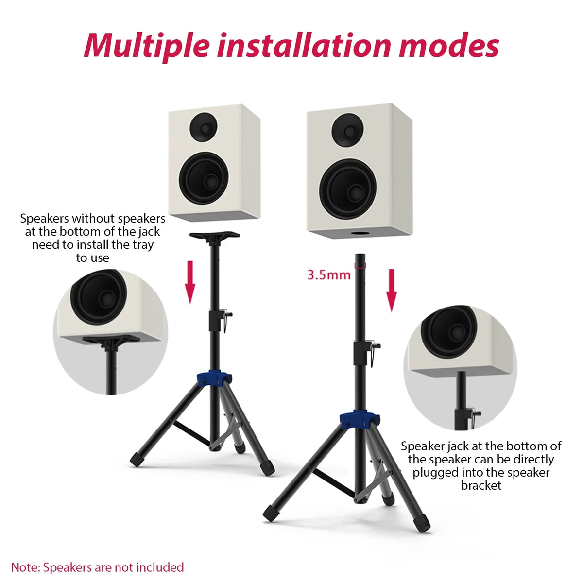 Stand with point Carevas Bracket, Telescoping Three Duty Height, Speaker Triangle Speakers for Heavy Studio Base